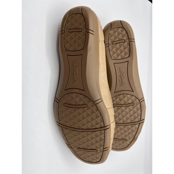 LIFE STRIDE Slip-On Shoe 9M Taupe Soft System Faux Leather Flats Shoe Breathable - Picture 5 of 6